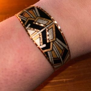 Beautiful handmade copper art deco inspired bangle.